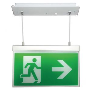 Suspended Exit Signs - Recessed hanging version - c/w ISO legend pack