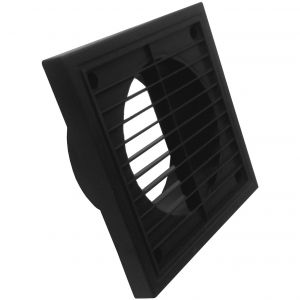 100mm white external wall grille - Black