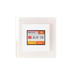White / white glass colour touchscreen thermostat 