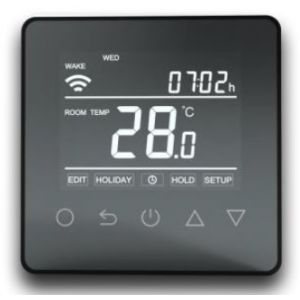 Wi-fi touch button thermostat 16A black