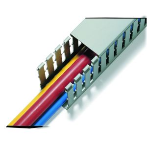 2 Metre PVC Slotted Panel Trunking - 25mm x 60mm