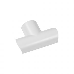 Mini trunking half round flat tee 30x15mm white
