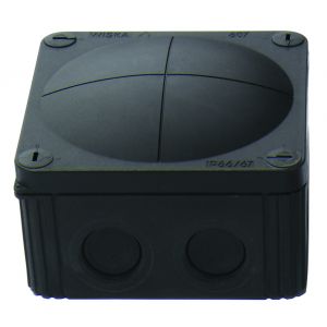 Black junction box c/w terminal 41A 110 x 110 x 66mm