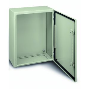 Wall mounted steel enclosure c/w back plate