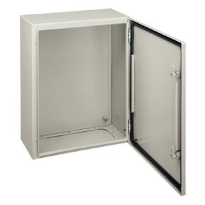 Wall mounted steel enclosure c/w back plate