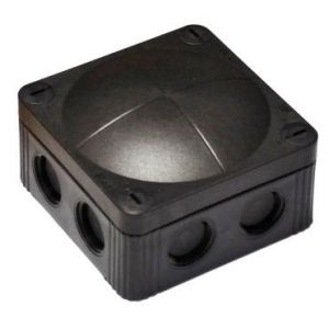 Cable Junction Boxes - Black junction box c/w terminal 24A 76 x 76 x 51mm