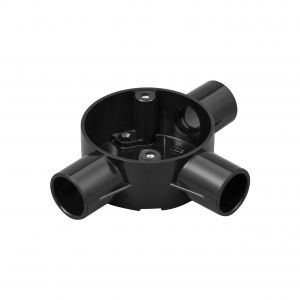 PVC Conduit Tee Box - 25mm - Black