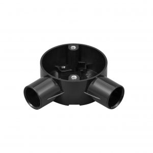 PVC Conduit Angle Box - 20mm - Black