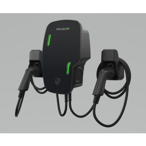 Smart EV charger 7.4kw 2 x 5m tethered lead blk
