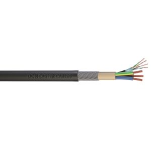 EV Ultra cable 3 core 10mm2 c/w CAT5 data SWA blk per M