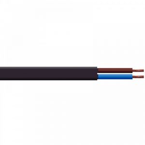 2192Y - Light Duty PVC Flex - Flat - 0.5mm Conductor - 100m Drum - Black