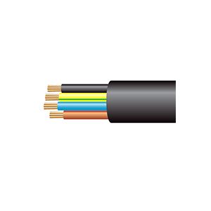3184Y - Heavy Duty PVC Flex - Round - 1mm Conductor - 100m Drum - Black