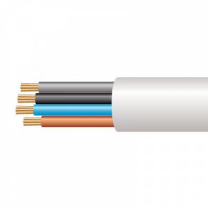 3094Y Heat Resistant PVC Flex - Round - 1mm Conductor - 100m Drum - White