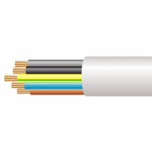 3095Y Heat Resistant PVC Flex - Round - 2.5mm Conductor - 100m Drum - White