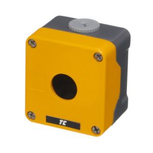 Metal Control Station Enclosures - 1 hole (yellow lid)