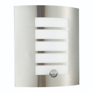 Wall light stainless steel 7W LED with PIR
