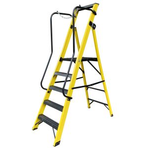 Safety platform ladder fibreglass 5 tread