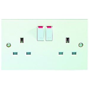 13 Amp Socket outlet - Economy 2 gang switched 