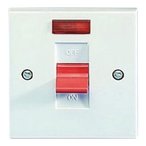45 Amp DP Switches &amp; Cookers - 1 gang switch &amp; neon