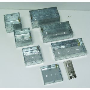 Metal Switch &amp; Socket Box- 1 Gang Oval Adj. 16mm