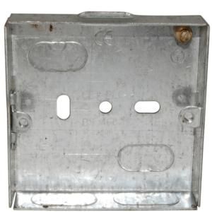 Metal Switch &amp; Socket Box- 1 Gang Oval Adj. 16mm