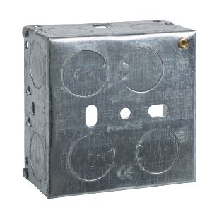 Metal Switch &amp; Socket Box- 1 Gang Round KO Adj. 35mm