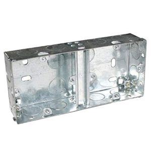 Metal Switch &amp; Socket Box- Dual Gang Round KO Fixed 35mm