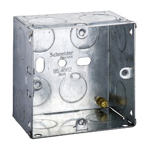 Metal Switch &amp; Socket Box- 1 Gang Round KO Adj. 47mm