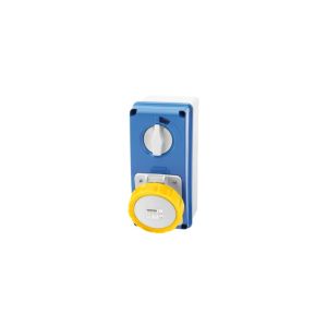 Vertical Switched Interlocked Sockets - 32A 2P+E 110V