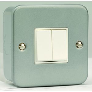 10AX Plate Switches - 2 gang 2 way     