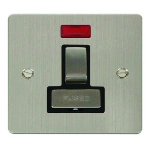13A fused switched connection unit with neon - black inserts
