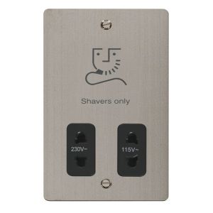 115/230V shaver socket outlet - black inserts