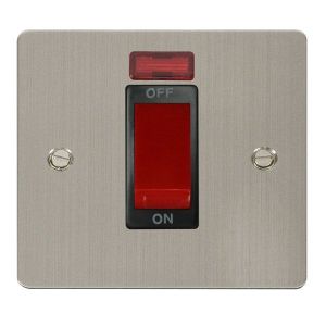 1 gang 45A DP switch + neon - black inserts