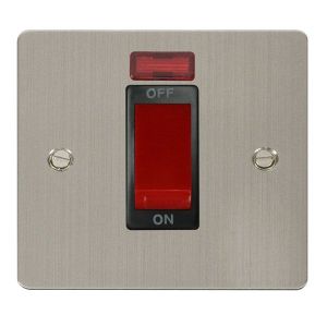 1 gang 45A DP switch + neon - black inserts