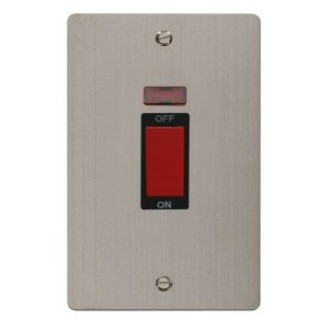 2 gang 45A DP switch + neon - black inserts