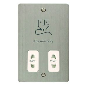 115/230V shaver socket outlet - white inserts