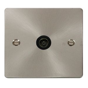 Single coaxial socket outlet - black inserts