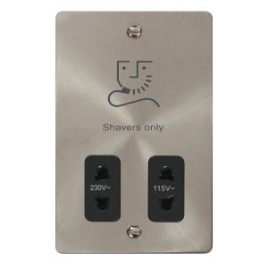 115/230V shaver socket outlet - black inserts