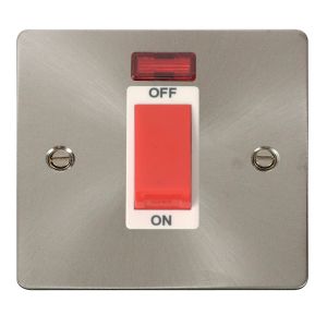 1 gang 45A DP switch + neon - white inserts