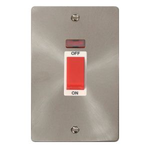 2 gang 45A DP switch + neon - white inserts