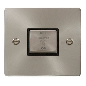 10A 1 gang 3 pole fan isolation switch - black inserts