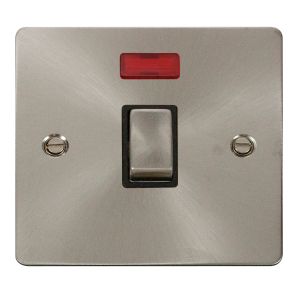 20A 1 gang DP switch + neon - black inserts
