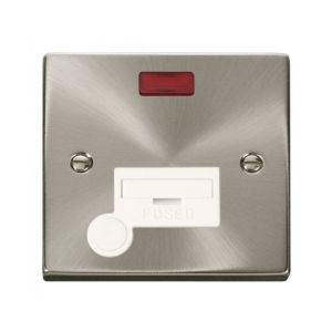 13 Amp DP fused connection unit with neon &amp; flex outlet - white insert
