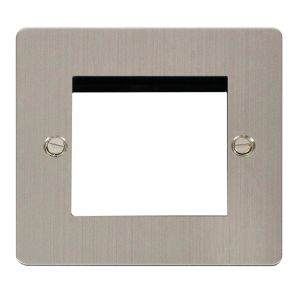 1 gang 2 module euro plate stainless steel