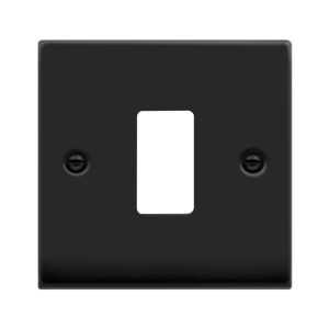 Grid plate 1 Gang - Matt Black