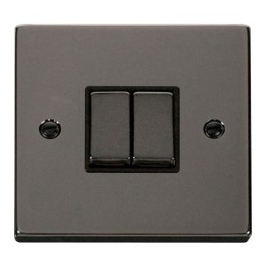 Switch 2G 2 Way 10AX - Black - Black Nickel