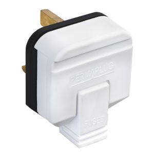 Heavy duty plug 13A white
