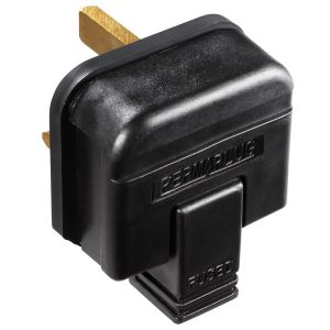 Heavy duty plug 13A black
