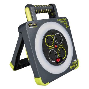 Worklight and Extension Reel 4 gang 16A 5 metres
