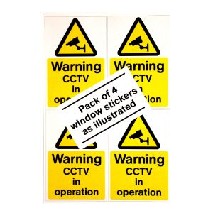 Self Adhesive to Face - Warning CCTV in operation 75 x 110mm Pk4